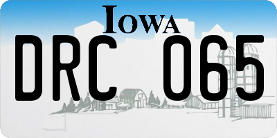 IA license plate DRC065