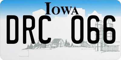IA license plate DRC066