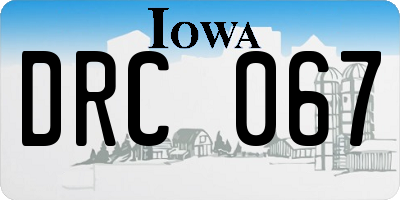 IA license plate DRC067