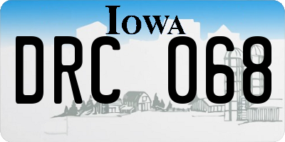 IA license plate DRC068