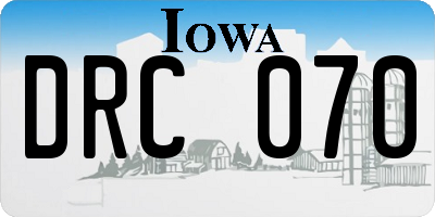 IA license plate DRC070