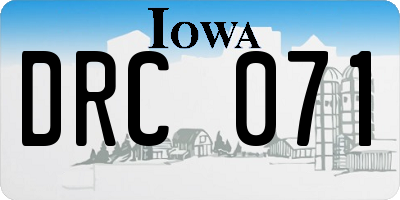 IA license plate DRC071
