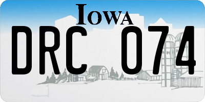IA license plate DRC074