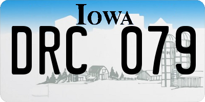 IA license plate DRC079