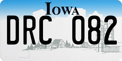IA license plate DRC082