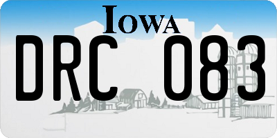 IA license plate DRC083