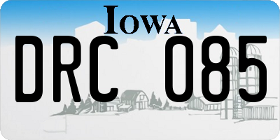 IA license plate DRC085