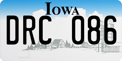 IA license plate DRC086
