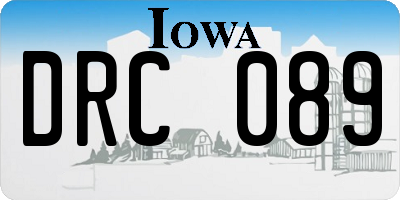 IA license plate DRC089