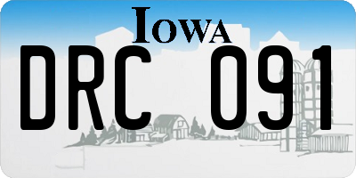 IA license plate DRC091