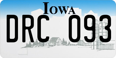 IA license plate DRC093