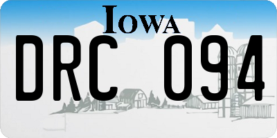 IA license plate DRC094