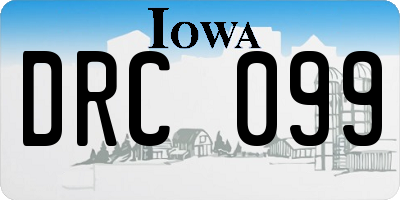 IA license plate DRC099