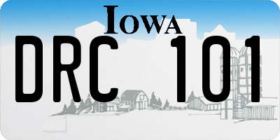 IA license plate DRC101