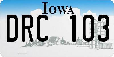 IA license plate DRC103