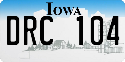 IA license plate DRC104