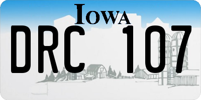 IA license plate DRC107