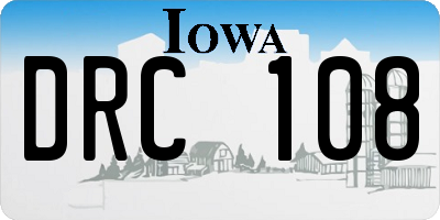 IA license plate DRC108