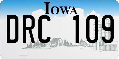 IA license plate DRC109