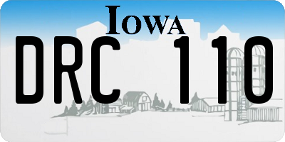 IA license plate DRC110