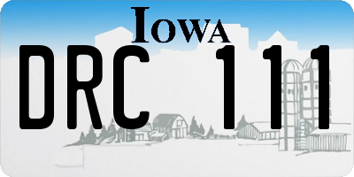 IA license plate DRC111