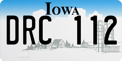 IA license plate DRC112