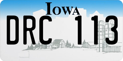 IA license plate DRC113