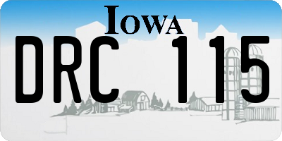 IA license plate DRC115