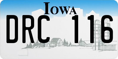 IA license plate DRC116