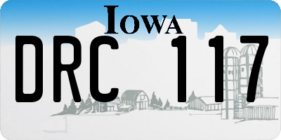 IA license plate DRC117