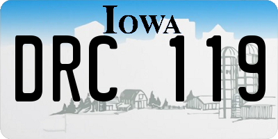IA license plate DRC119