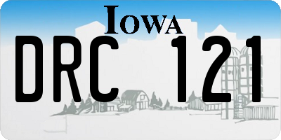 IA license plate DRC121