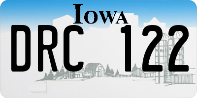 IA license plate DRC122
