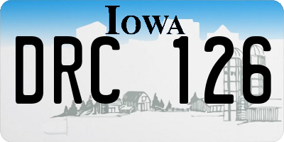 IA license plate DRC126