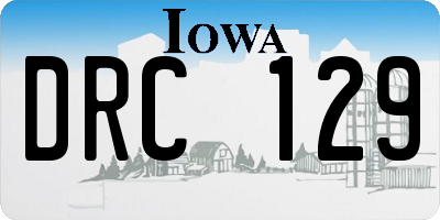 IA license plate DRC129
