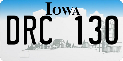 IA license plate DRC130