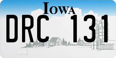 IA license plate DRC131