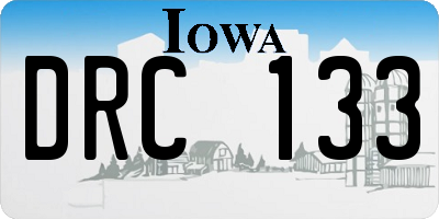 IA license plate DRC133