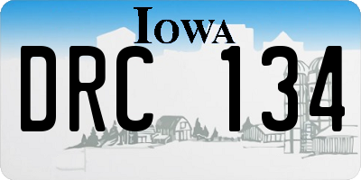 IA license plate DRC134
