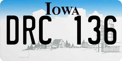 IA license plate DRC136