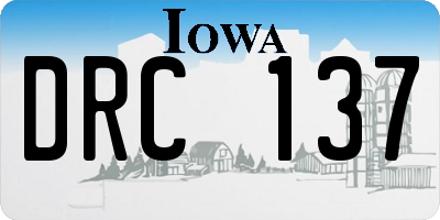 IA license plate DRC137