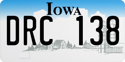 IA license plate DRC138