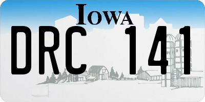 IA license plate DRC141