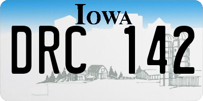 IA license plate DRC142