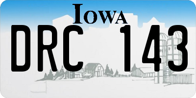 IA license plate DRC143