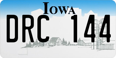 IA license plate DRC144