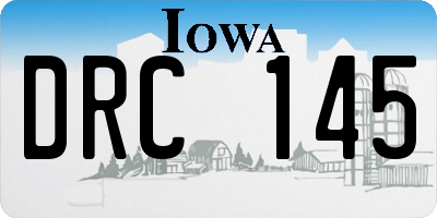 IA license plate DRC145