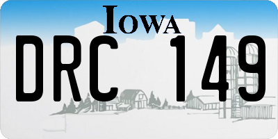 IA license plate DRC149