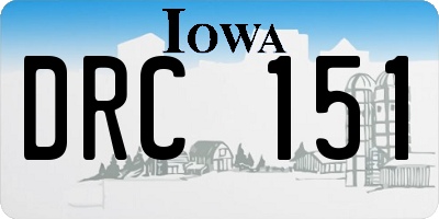 IA license plate DRC151