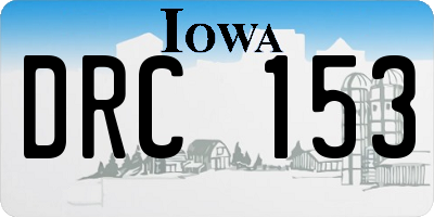 IA license plate DRC153